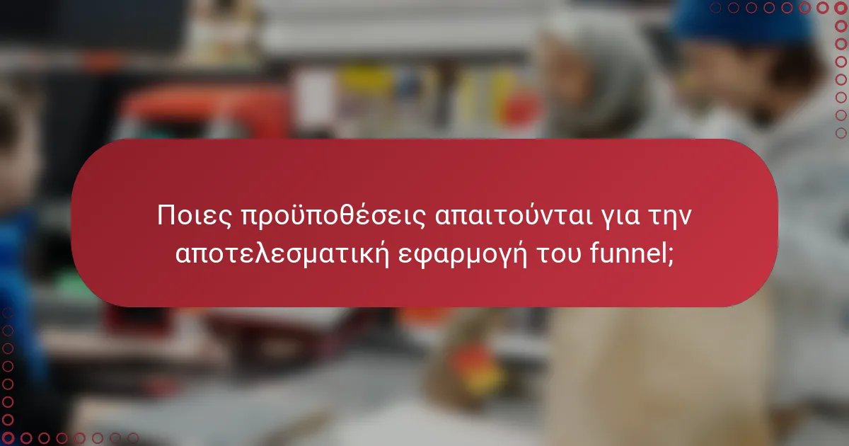 Ποιες προϋποθέσεις απαιτούνται για την αποτελεσματική εφαρμογή του funnel;